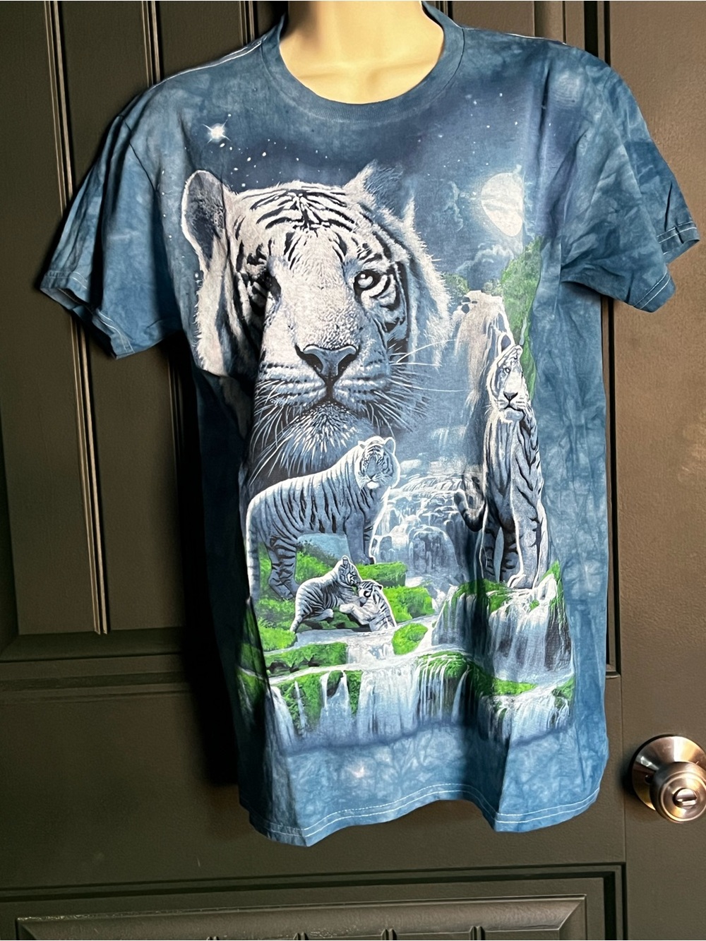Liquid Blue Tiger Graphic T-Shirt